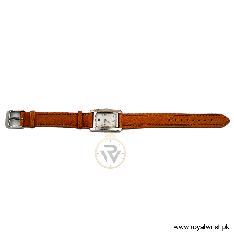 Tommy Hilfiger Women’s Quartz Camel Brown Leather Strap Mother of Pearl Dial 21mm Watch F80130/1 (Like New) - Image 3