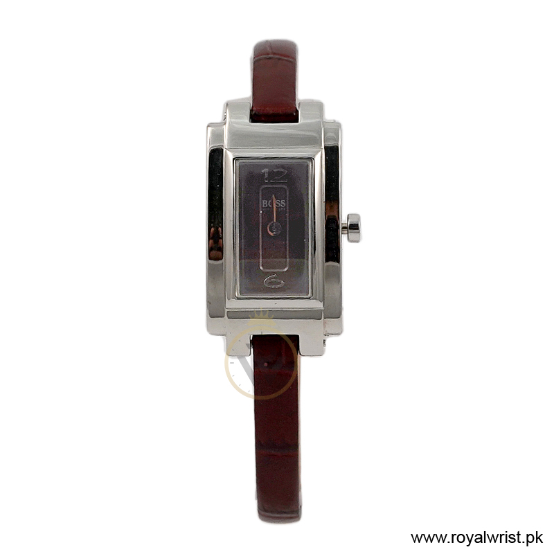 Hugo Boss Women’s Quartz Brown Leather Strap Brown Dial 18mm Watch 1502097/2 (Like New)