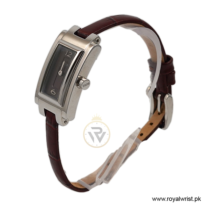 Hugo Boss Women’s Quartz Brown Leather Strap Brown Dial 18mm Watch 1502097/2 (Like New) - Image 2