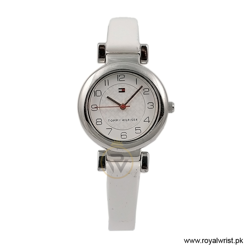 Tommy Hilfiger Women’s Quartz White Leather Strap White Dial 28mm Watch 1780720/1 (Like New)