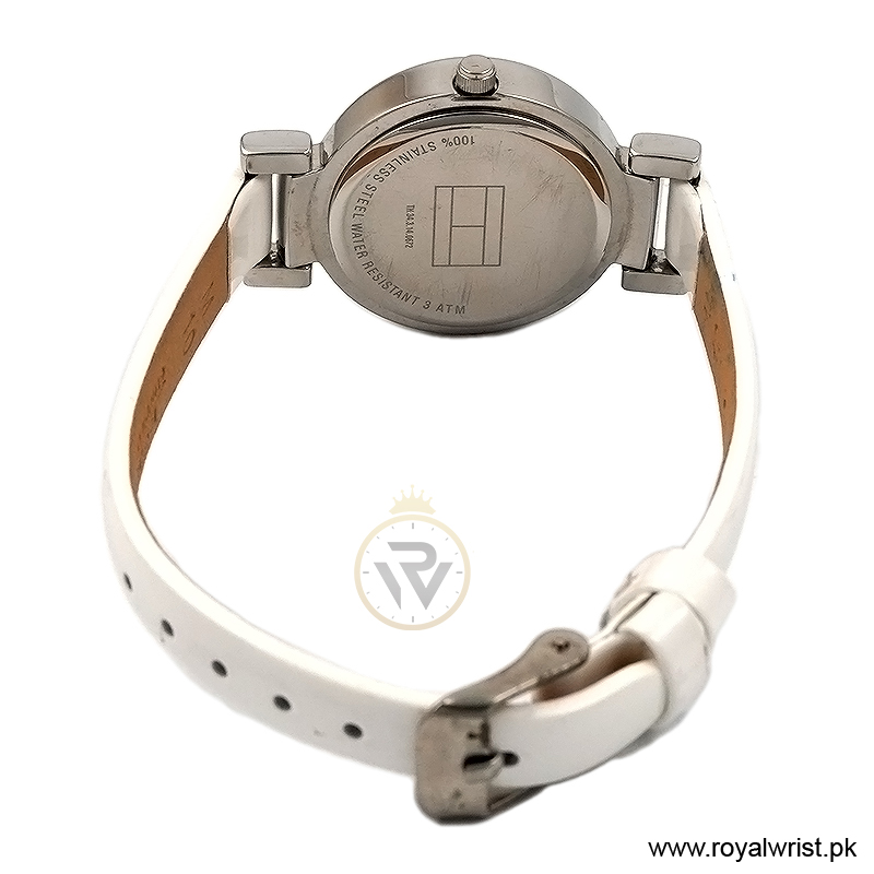 Tommy Hilfiger Women’s Quartz White Leather Strap White Dial 28mm Watch 1780720/1 (Like New) - Image 4
