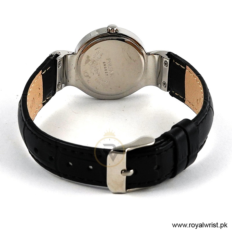 Pulsar by Seiko Women’s Quartz Black Leather Strap Black Mother Of Pearl Dial 30mm Watch PH8267X1 (Like New) - Image 3