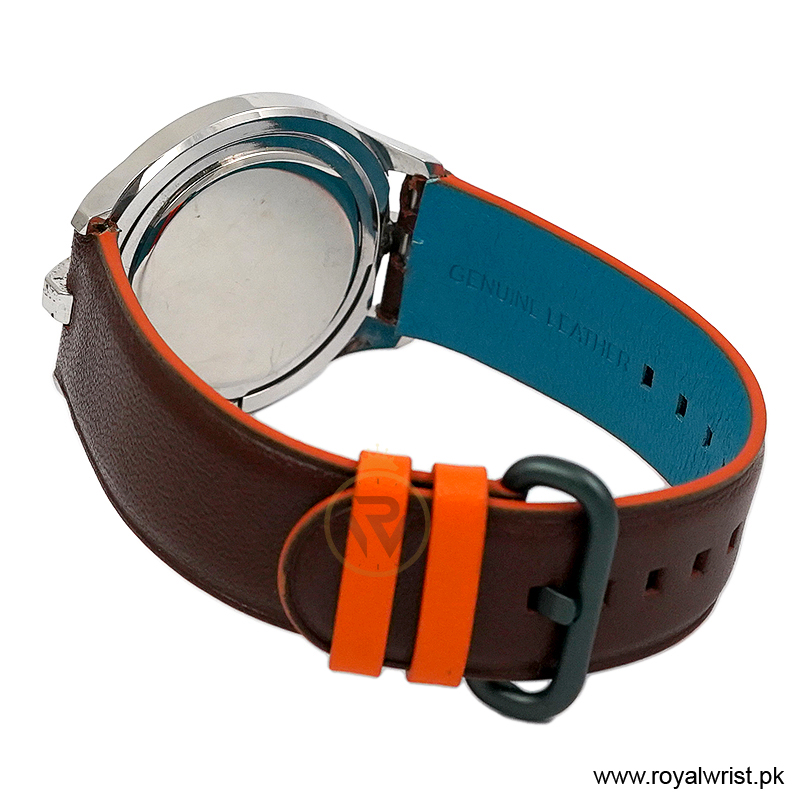 Elle Women’s Quartz Brown Leather Strap Black Dial 38mm Watch EL20135S11N (Like New) - Image 3