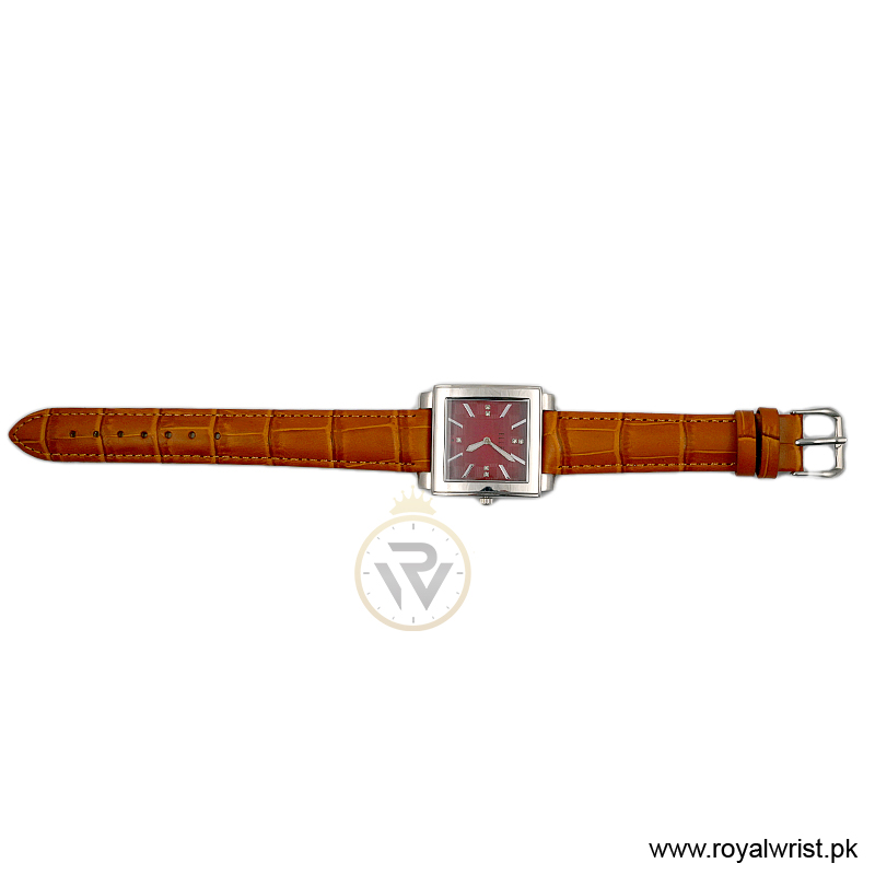 Elle Women’s Quartz Camel Brown Leather Strap Red Dial 32mm Watch 20027S03C/4 (Like New) - Image 4