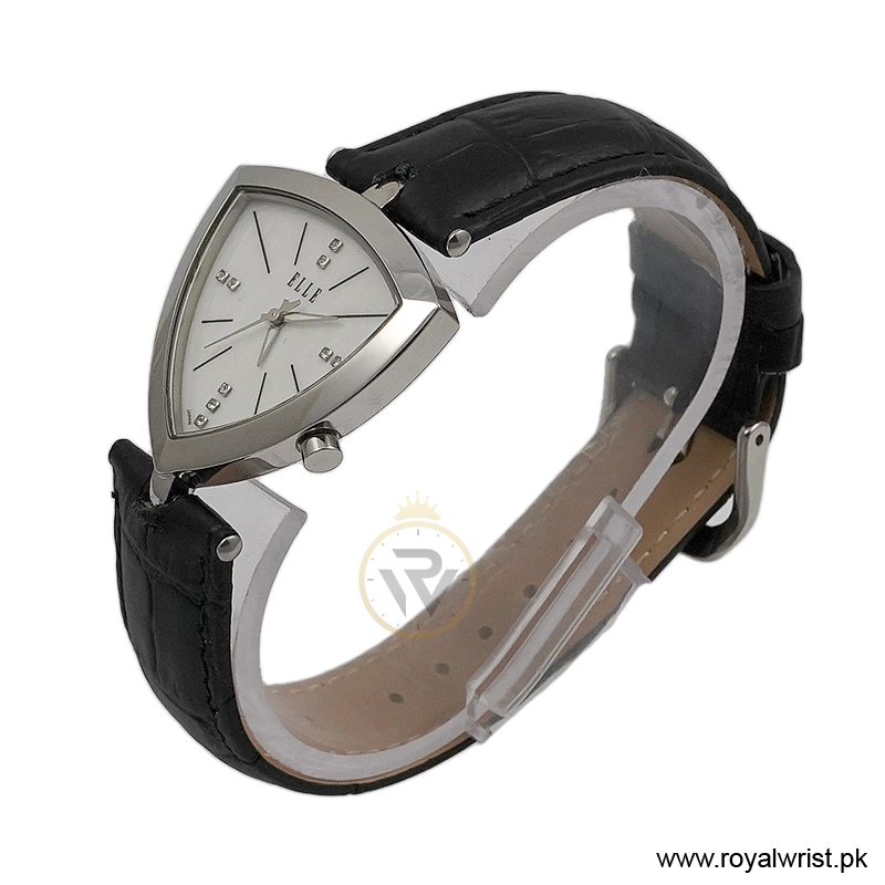 Elle Women's Quartz Black Leather Strap Mother of Pearl Dial 35mm Watch EL20017S05C (Like New) - Image 2