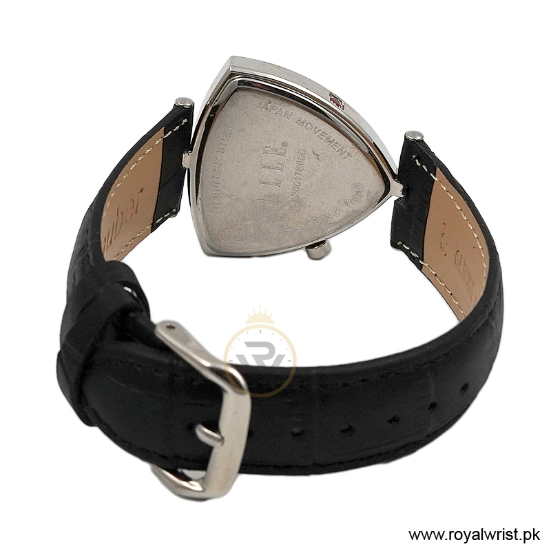 Elle Women's Quartz Black Leather Strap Mother of Pearl Dial 35mm Watch EL20017S05C (Like New) - Image 3