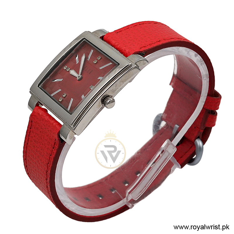 Elle Women’s Quartz Red Leather Strap Red Dial 32mm Watch 20027S03C/5 (Like New) - Image 2