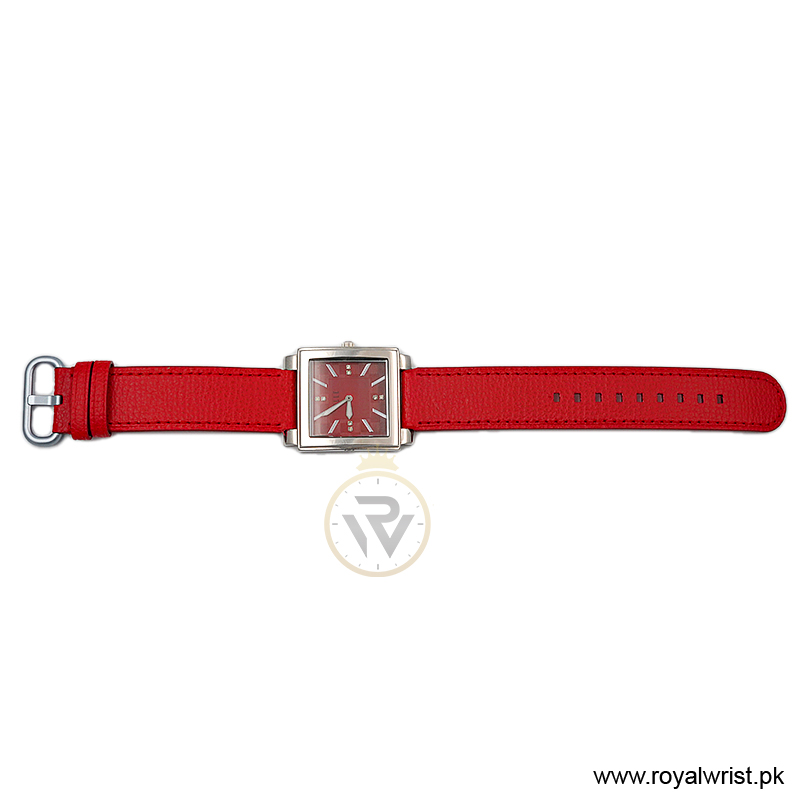 Elle Women’s Quartz Red Leather Strap Red Dial 32mm Watch 20027S03C/5 (Like New) - Image 4