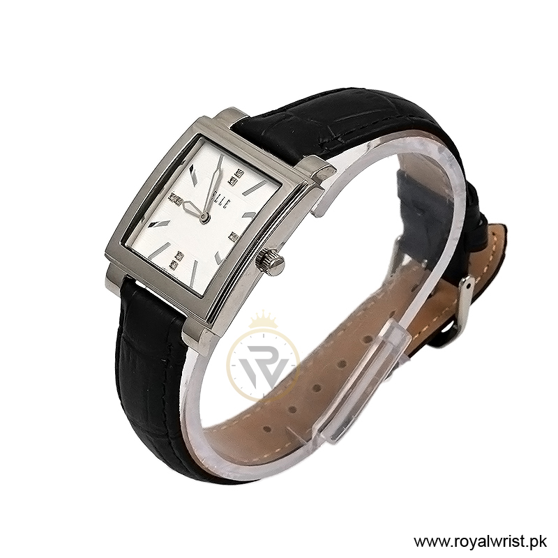 Elle Women’s Quartz Black Leather Strap White Dial 32mm Watch EL20027S01C (Like New) - Image 2