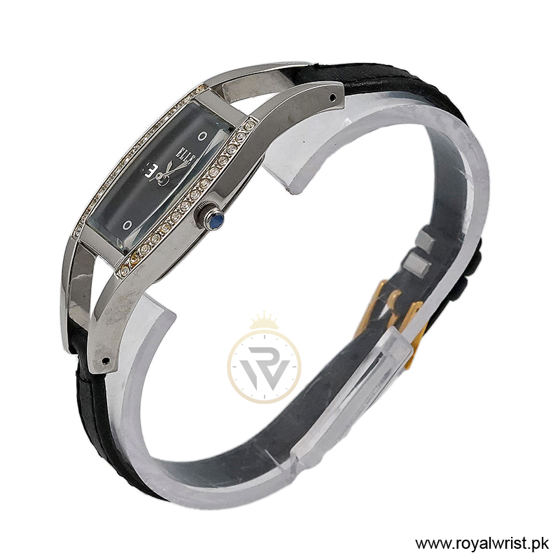 Elle Women's Quartz Black Leather Strap Black Dial 20mm Watch EL20001S02C/1 (Like New) - Image 2