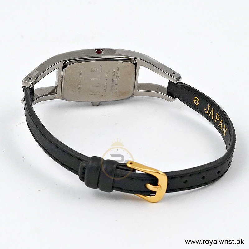 Elle Women's Quartz Black Leather Strap Black Dial 20mm Watch EL20001S02C/1 (Like New) - Image 3