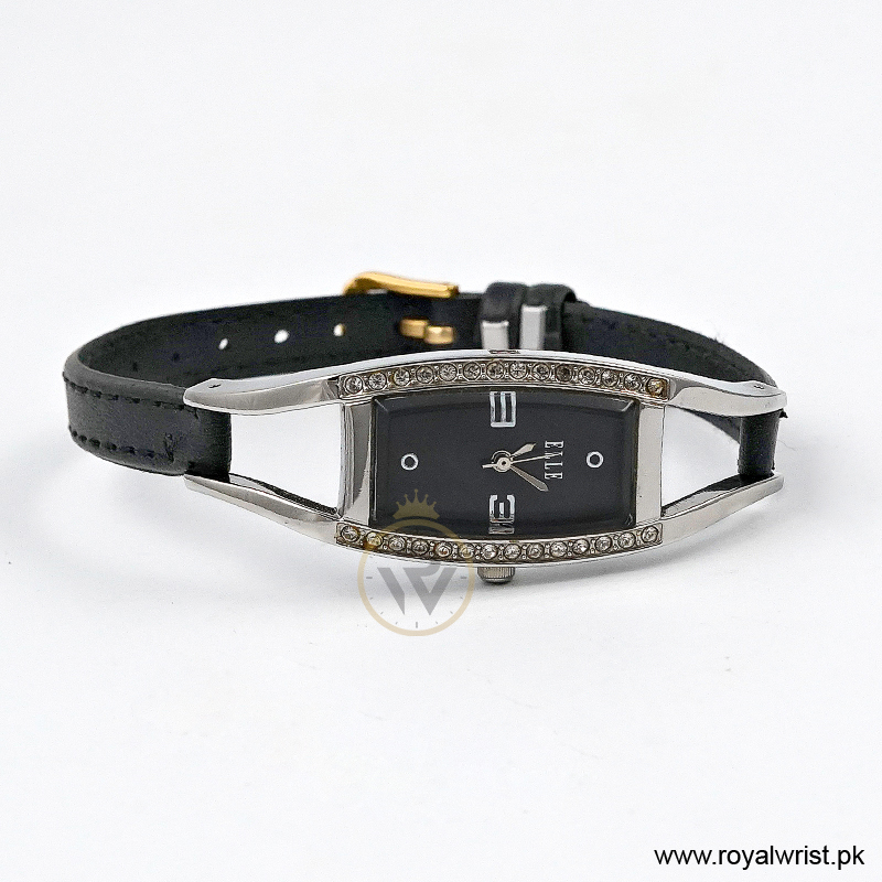 Elle Women's Quartz Black Leather Strap Black Dial 20mm Watch EL20001S02C/1 (Like New) - Image 4