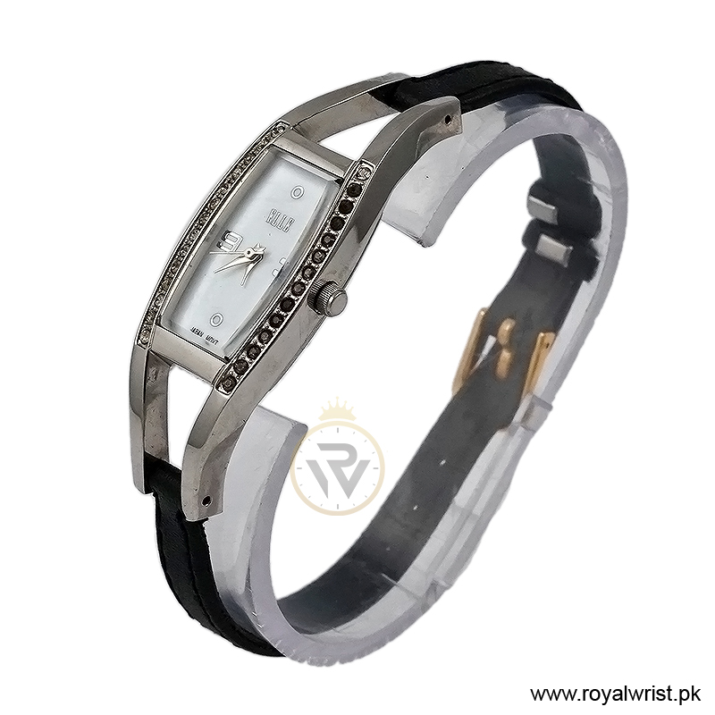 Elle Women’s Quartz Black Leather Strap Mother Of Pearl Dial 20mm Watch EL20001S01C/2 (Like New) - Image 2