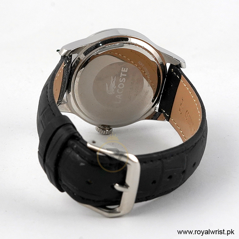 Lacoste Women’s Quartz Black Leather Strap White Dial 38mm Watch 2000518/1 (Like New) - Image 3