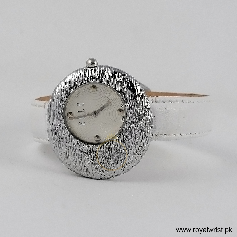Elle Women’s Quartz White Leather Strap White Dial 36mm Watch EL30042S05K/1 (Like New) - Image 3