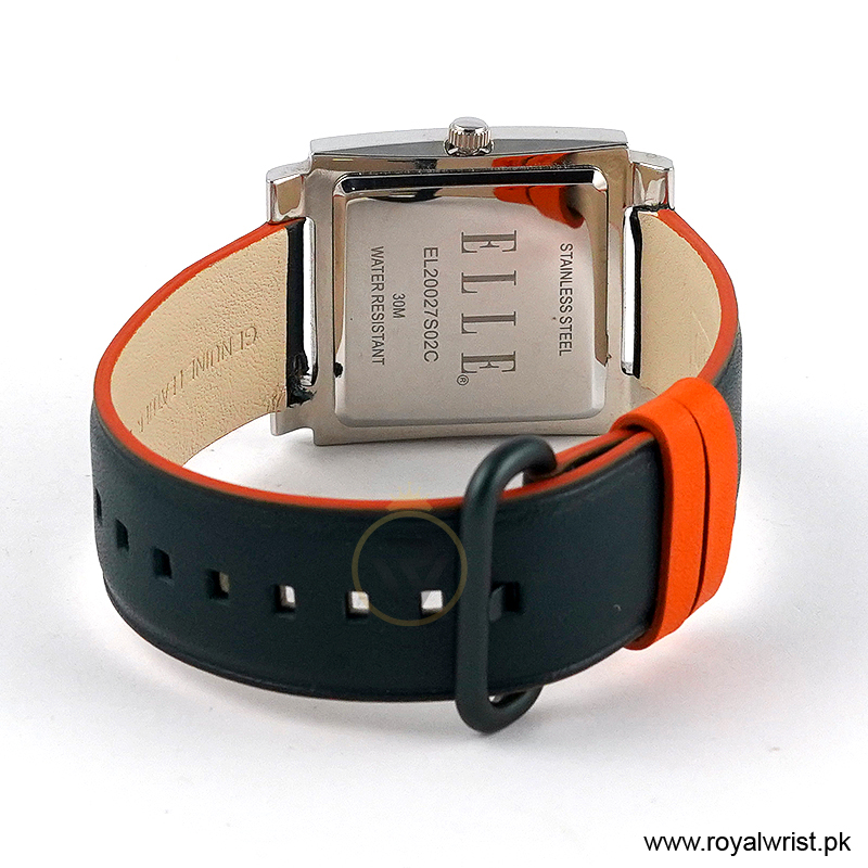 Elle Women’s Quartz Green Leather Strap Black Dial 32mm Watch EL20027S02C/1 (Like New) - Image 4