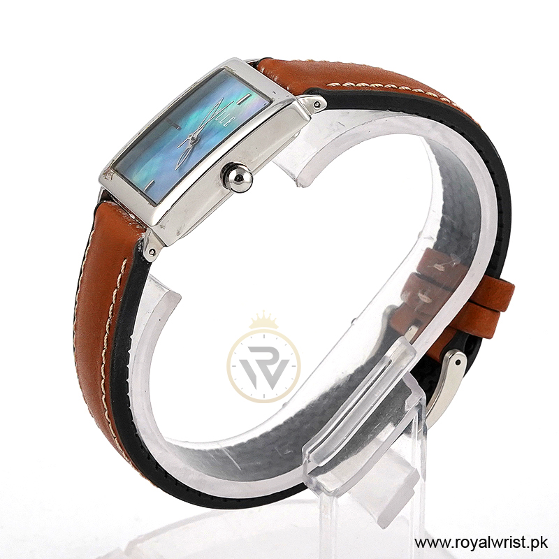 Elle Women’s Quartz Brown Leather Strap Blue Mother Of Pearl Dial 26mm Watch EL20026S04C (Like New) - Image 2