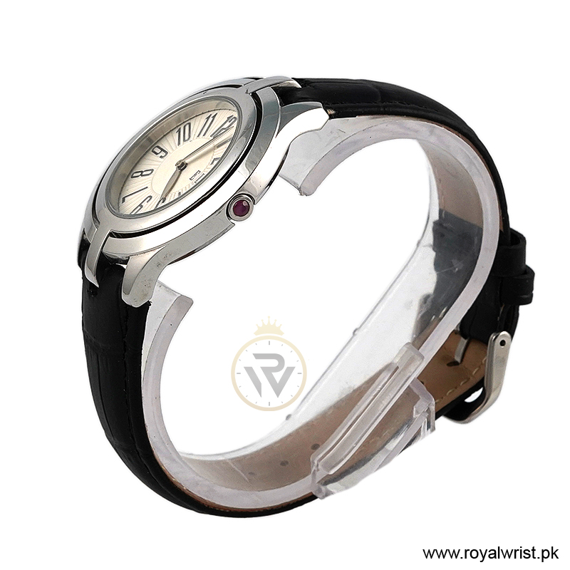 Elle Women’s Quartz Black Leather Strap White Dial 38mm Watch EL20135S01N (Like New) - Image 2