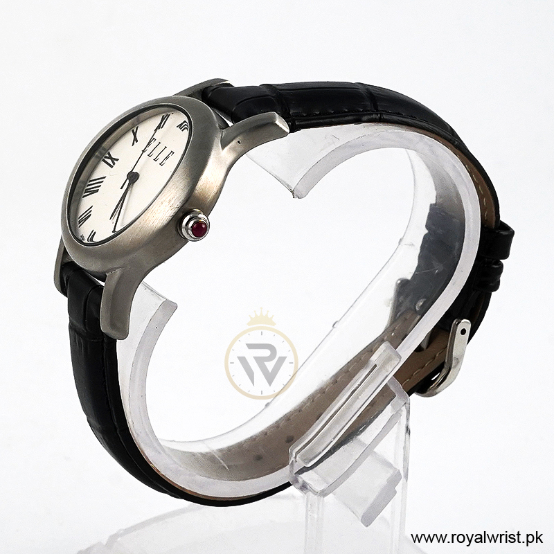 Elle Women’s Quartz Black Leather Strap White Dial 38mm Watch EL20030S03N/3 (Like New) - Image 2