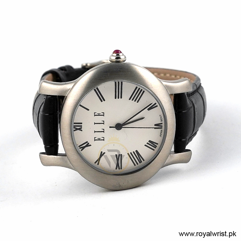 Elle Women’s Quartz Black Leather Strap White Dial 38mm Watch EL20030S03N/3 (Like New) - Image 3