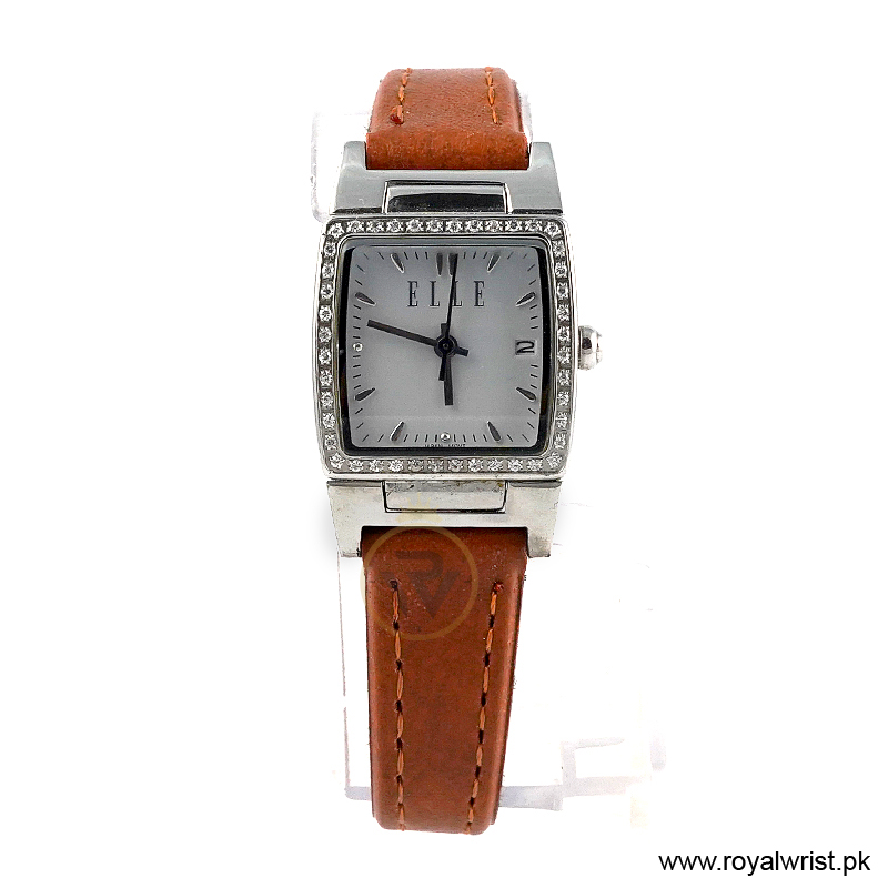 Elle Women’s Quartz Camel Brown Leather Strap Grey Dial 29mm Watch EL20039P03N/2 (Like New)