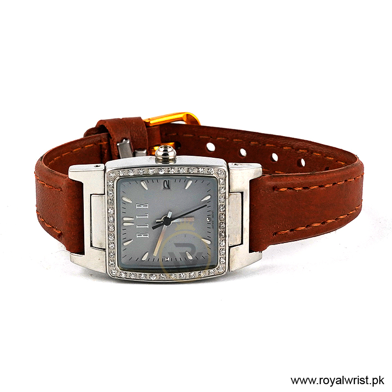 Elle Women’s Quartz Camel Brown Leather Strap Grey Dial 29mm Watch EL20039P03N/2 (Like New) - Image 3