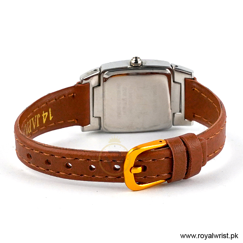 Elle Women’s Quartz Camel Brown Leather Strap Grey Dial 29mm Watch EL20039P03N/2 (Like New) - Image 4