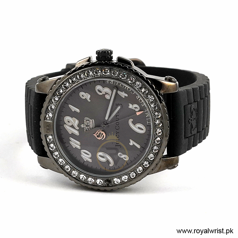 Juicy Couture Women’s Quartz Black Silicone Strap Black Dial 24mm Watch JC733340330 (Like New) - Image 4