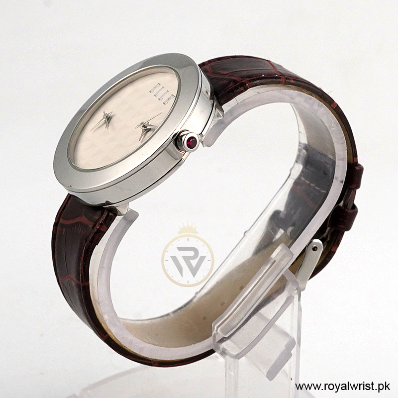Elle Women’s Quartz Brown Leather Strap Off White Dial 40mm Watch EL20033S15N/1 (Like New) - Image 2