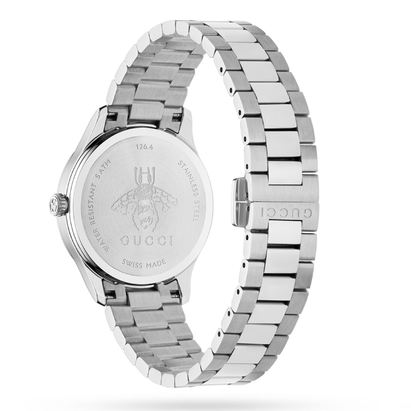 Gucci Women’s Quartz Swiss Made Stainless Steel Gold Dial 32mm Watch YA1265035 - Image 5