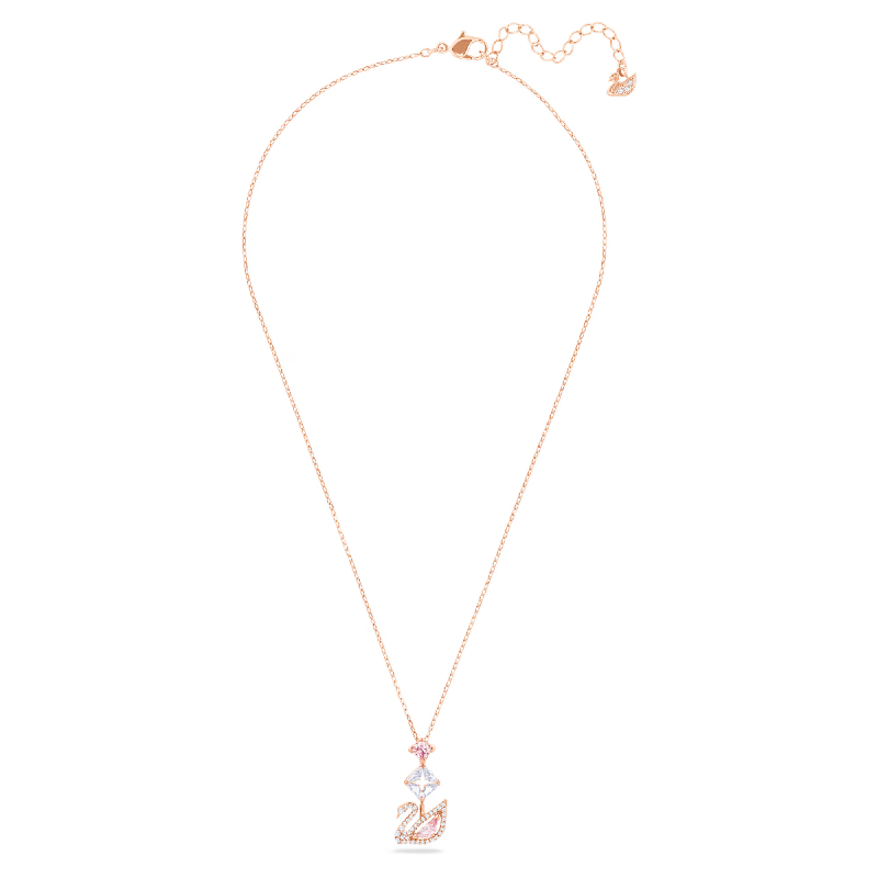 Swarovski Women's Dazzling Swan Pink Y Necklace Rose Gold Plated 5473024 - Image 2
