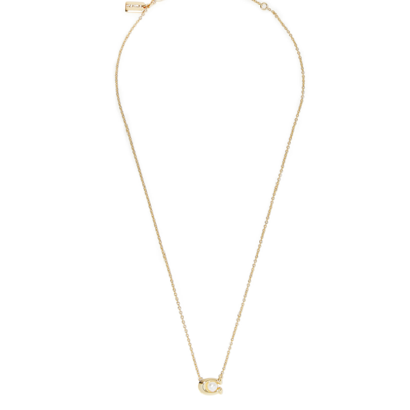 Coach Women’s Signature “C” Faux Pearl Gold-Tone Plated Brass Pendant Necklace 216814180 - Image 2