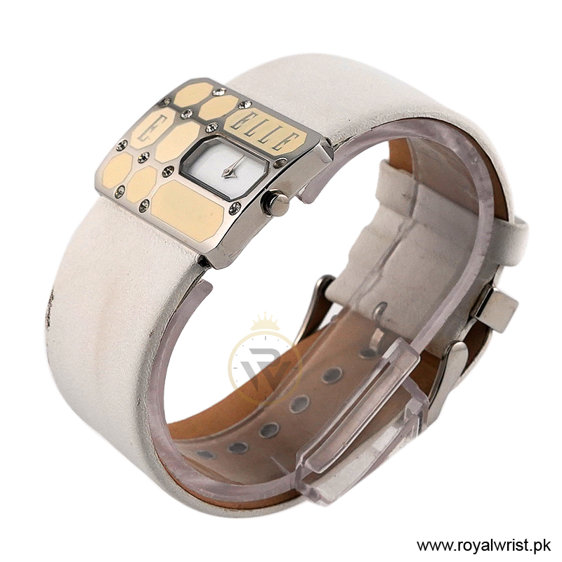 Elle Women’s Quartz White Leather Strap White Dial 39mm Watch EL20073S03C/2 (Like New) - Image 2