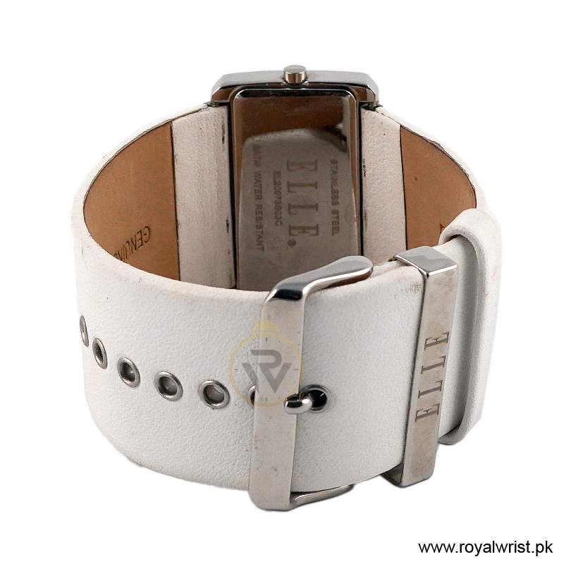 Elle Women’s Quartz White Leather Strap White Dial 39mm Watch EL20073S03C/2 (Like New) - Image 4