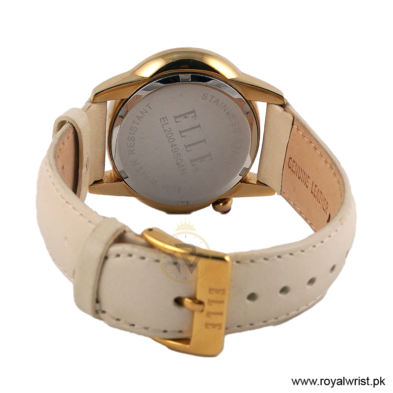 Elle Women’s Quartz Off White Leather Strap Mother Of Pearl Dial 40mm Watch EL20049S04N/4 (Like New) - Image 4