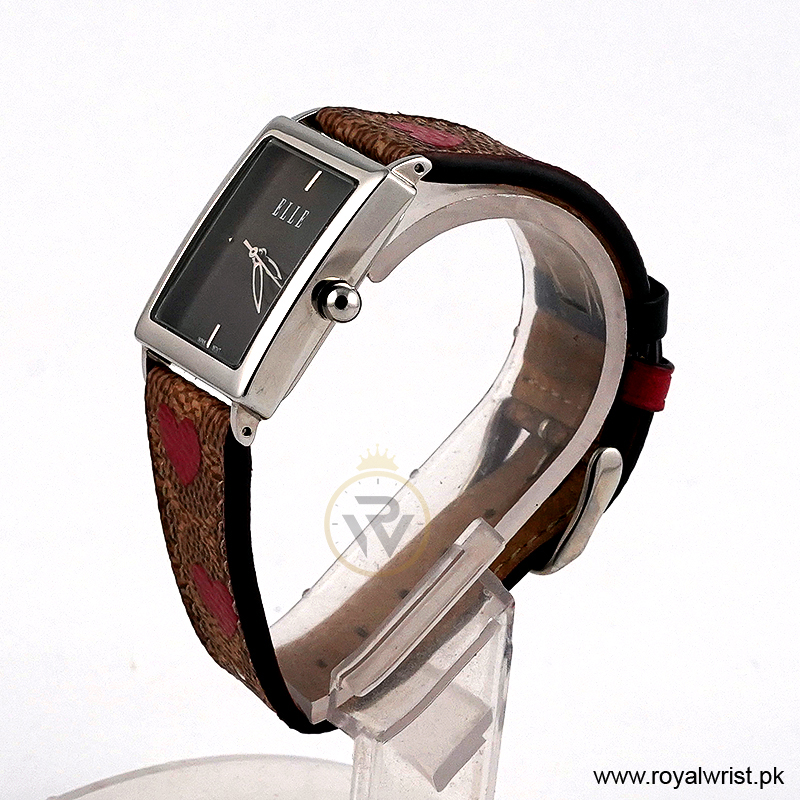 Elle Women’s Quartz Multicolor Leather Strap Black Mother Of Pearl Dial 26mm Watch EL20026S03C/2 (Like New) - Image 2