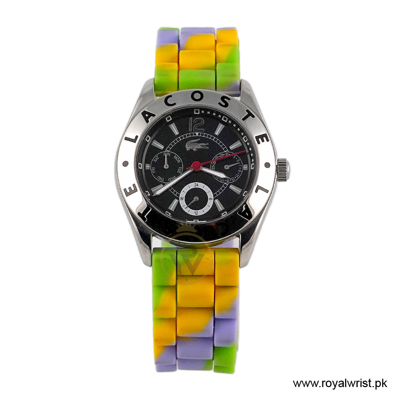Lacoste Women’s Quartz Multi Colour Silicone Strap White Dial 37mm Watch 2000531/1 (Like New)