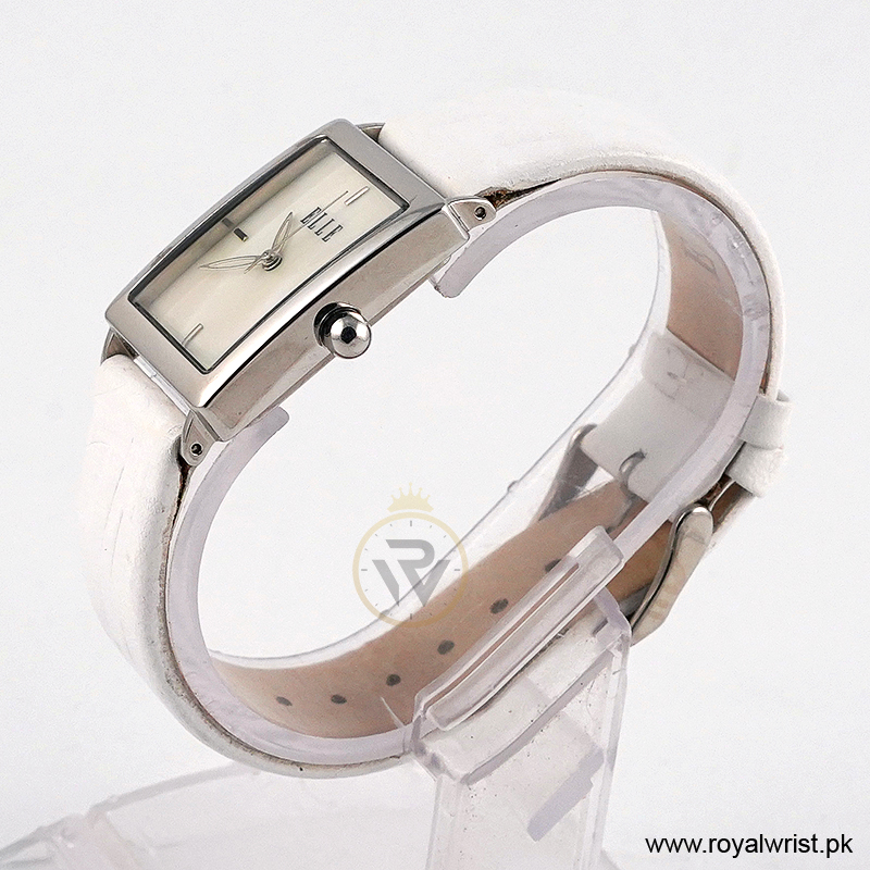 Elle Women’s Quartz White Leather Strap Mother Of Pearl Dial 26mm Watch EL20026S01C/2 (Like New) - Image 2