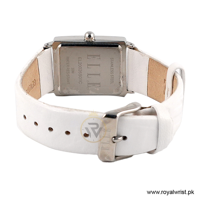 Elle Women’s Quartz White Leather Strap Mother Of Pearl Dial 26mm Watch EL20026S01C/2 (Like New) - Image 4