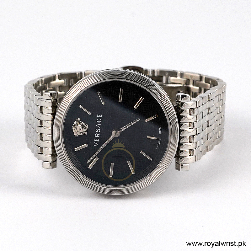 Versace Women's Quartz Silver Stainless Steel Black Dial 36mm Watch VELS00919/1 (Like New) - Image 2