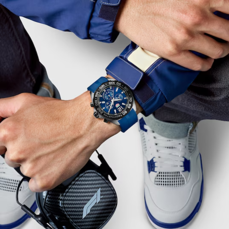 Tag Heuer Formula 1 Chronograph Men's Swiss Made Blue Silicone Strap Blue Dial 43mm Watch CAZ101AV.FT8077 (Factory Leftover) - Image 6