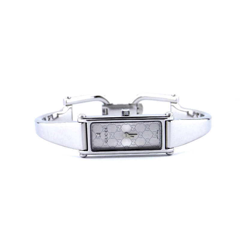 Gucci 1500 Series Women’s Quartz Swiss Made Stainless Steel Bangle Mother Of Pearl Dial 15mm Watch YA015563/1 (Like New) - Image 2