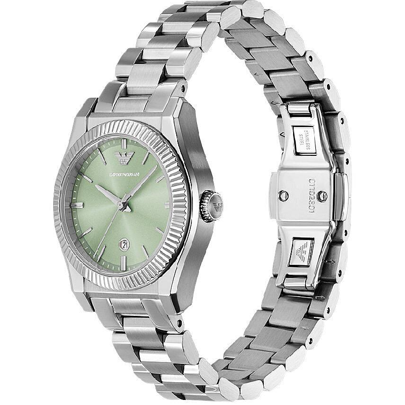 Emporio Armani Women’s Quartz Silver Stainless Steel Green Dial 32mm Watch AR11656 - Image 4