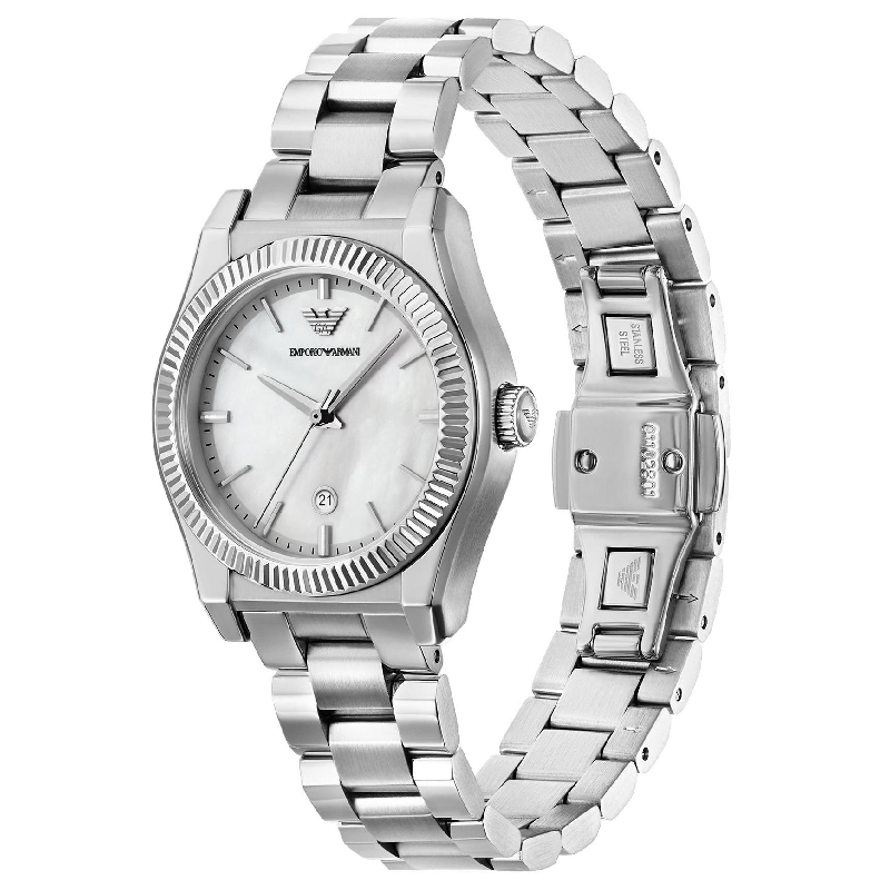 Emporio Armani Women’s Quartz Silver Stainless Steel Mother of Pearl Dial 32mm Watch AR11723 - Image 2