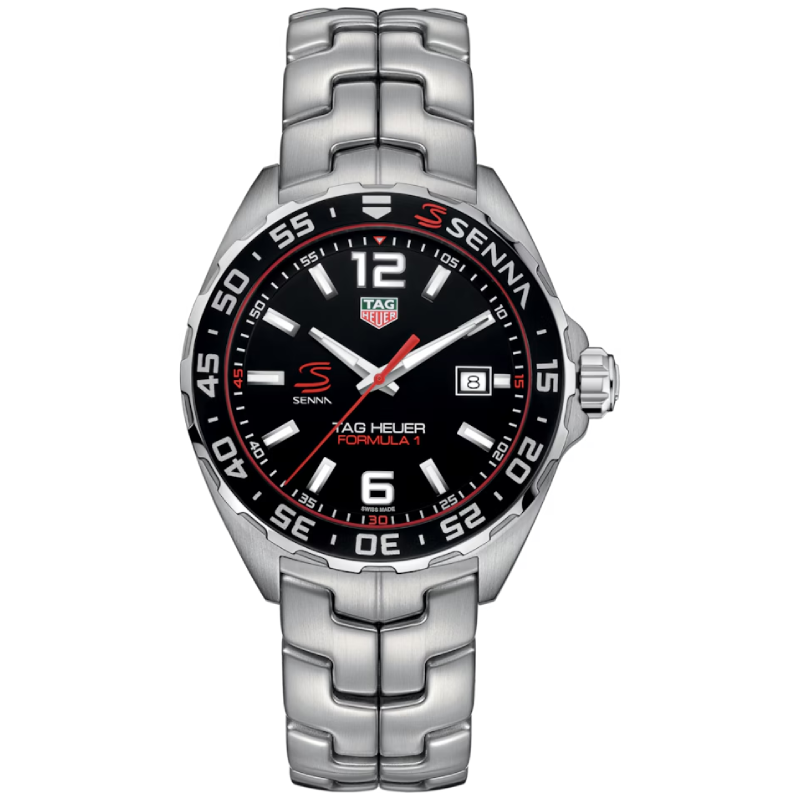 Tag Heuer Formula 1 Men’s Quartz Swiss Made Silver Stainless Steel Black Dial 43mm Watch WAZ1012.BA0883 (Factory Leftover)