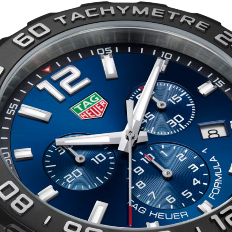 Tag Heuer Formula 1 Chronograph Men's Swiss Made Blue Silicone Strap Blue Dial 43mm Watch CAZ101AV.FT8077 (Factory Leftover) - Image 4