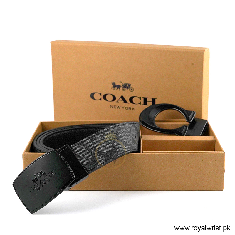 Coach Men’s Reversible Leather Belt with Buckle Gift Set CH-10036 - Image 2