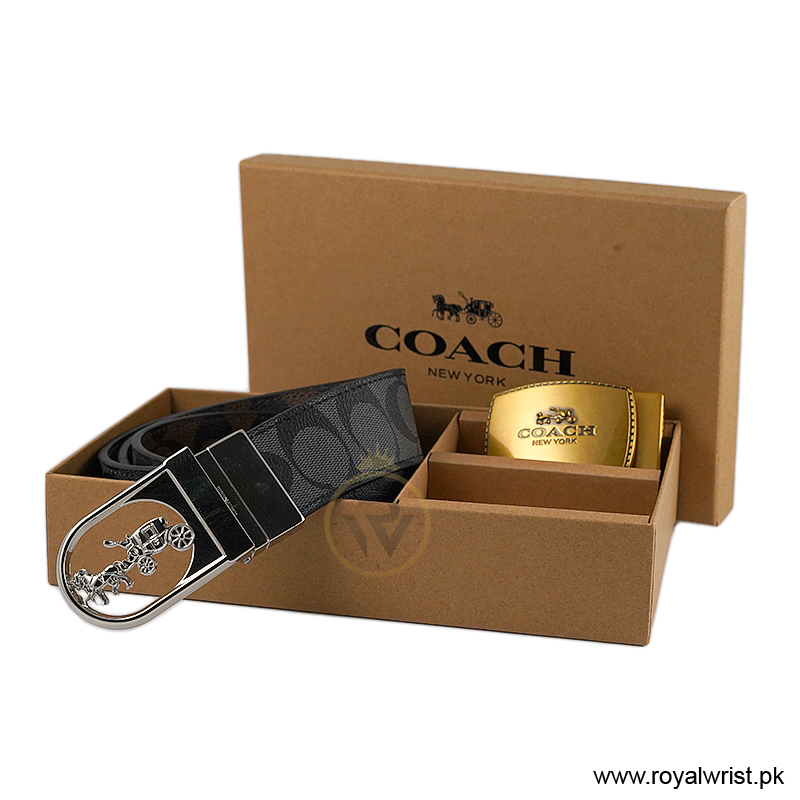 Coach Men’s Reversible Leather Belt with Buckle Gift Set CH-10038 - Image 2
