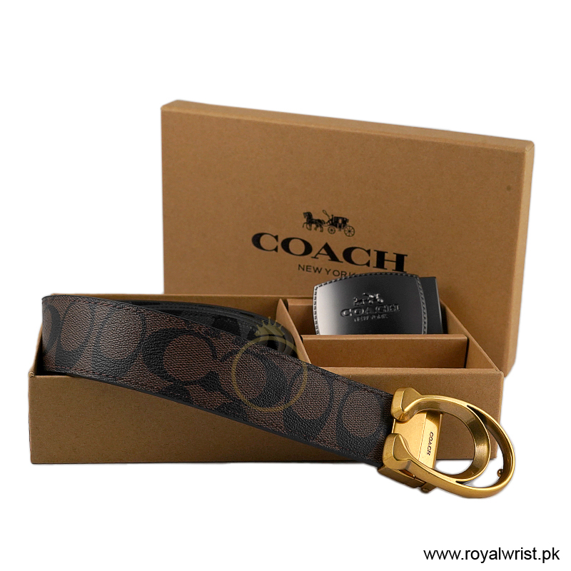 Coach Men’s Reversible Leather Belt with Buckle Gift Set CH-10043 - Image 2