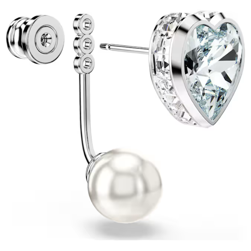 Swarovski Imber Heart Earring Jackets Crystal Pearl Blue Rhodium Plated 5711347 - Image 3